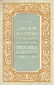 Pastcard with Jane Austen quote